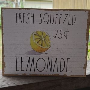 Rae Dunn Fresh Squeezed Lemonade sign
